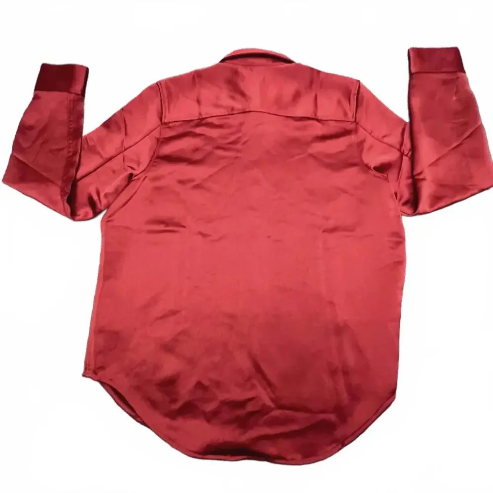 Calvin Klein Button Down Blouse Womens Small Orange Classic Fit Work Office NWT - Picture 6 of 9